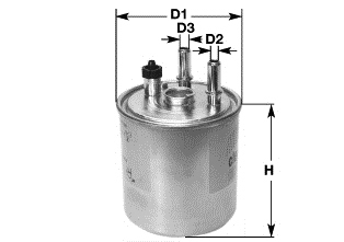 Фильтр топливный Рено Кенго 1.5dCi 2.08- (С датчиком воды верхн) | CLEAN FILTERS Италия